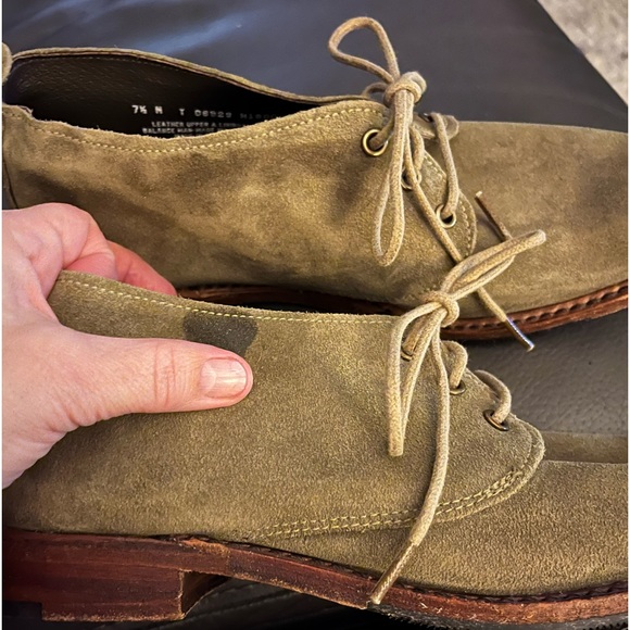 Vintage Shoe Company Ansley Suede Lace Up Oxfords in Olive green GUC - Picture 9 of 9